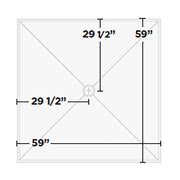 59 in. x 59 in. KurbX Center Drain Structural Shower Pan