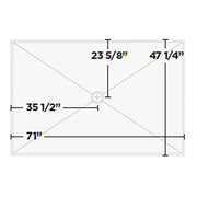 KurbX Structural Shower Pan, 71 in. x 47-1/4 in. - Center Drain