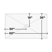 60 in. x 36 in. KurbX Center Drain Structural Shower Pan