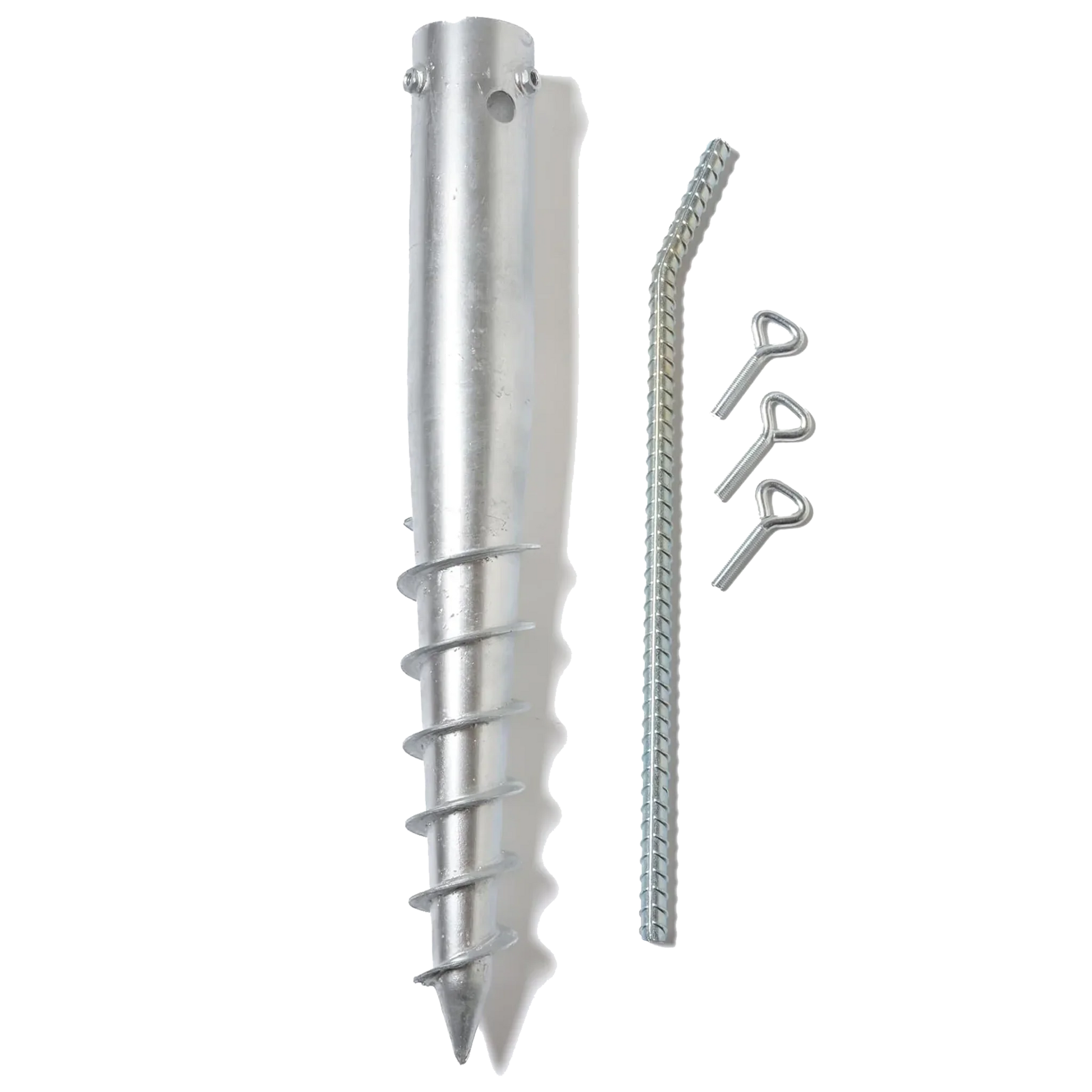 Model 3 - American Ground Screw - Versatile Ground Anchor for Round Posts, Flag Poles & Fences - Easy Install, No-Dig 22" Screw-in Stake (Fits up to 2-3/8" Diameter Poles)