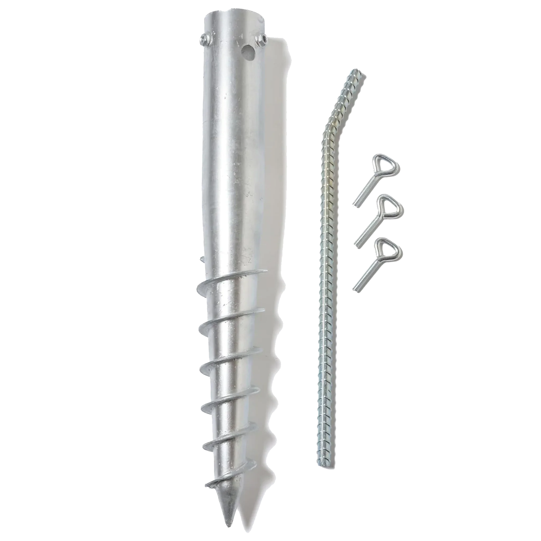 Model 3 - American Ground Screw - Versatile Ground Anchor for Round Posts, Flag Poles & Fences - Easy Install, No-Dig 22" Screw-in Stake (Fits up to 2-3/8" Diameter Poles)