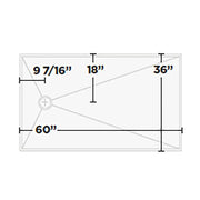 KurbX Structural Shower Pan - 60 in x 36 in - Offset Drain for Tub Replacement