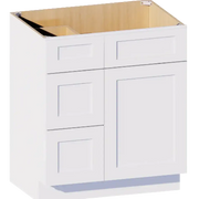 Vanity Sink Base Cabinet, 1 Dummy Drawer, 2 Drawers, 1 Left Door, No Shelf - VAD3021L