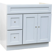 Vanity Sink Base Cabinet, 1 Dummy Drawer, 2 Drawers, 2 Doors, Door Openings on Left, No Shelf - VAD3621L