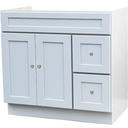 Vanity Sink Base Cabinet, 1 Dummy Drawer, 2 Drawers, 2 Doors, Door Openings on Right, No Shelf - VAD3621R