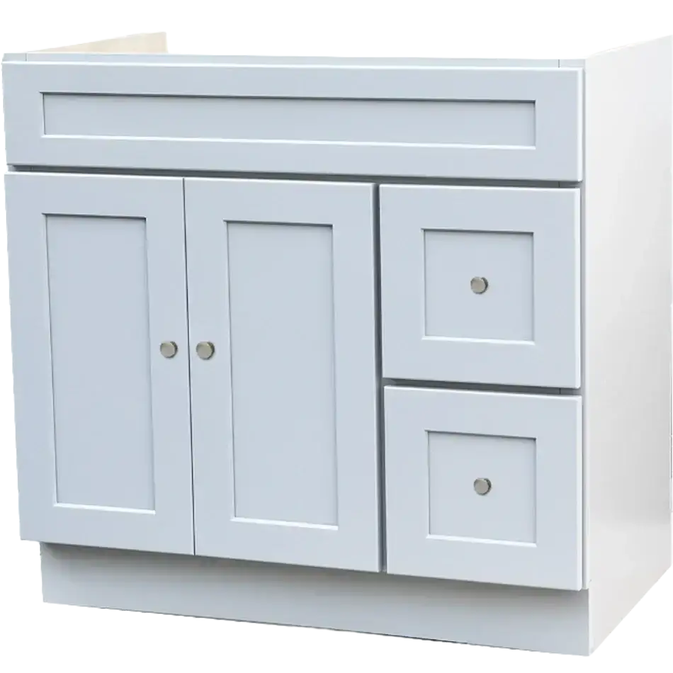 Vanity Sink Base Cabinet, 1 Dummy Drawer, 2 Drawers, 2 Doors, Door Openings on Right, No Shelf - VAD3621R