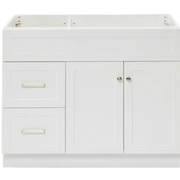 Vanity Sink Base Cabinet, 1 Dummy Drawer, 2 Drawers, 2 Doors, Door Openings on Left, No Shelf - VAD4221L